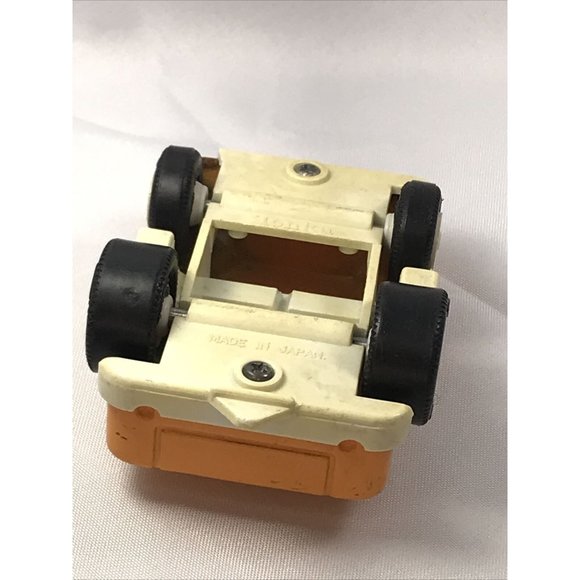 Toy Push Along Vehicle Tonka Small Metal Yellow Jeep with Rubber Tires Vintage - Picture 5 of 10